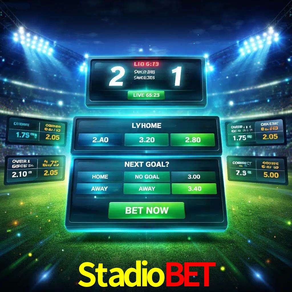 Vista de apuestas en vivo Stadiobet durante un partido en curso
